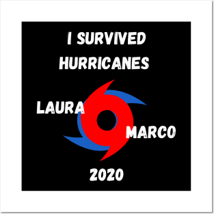 I Survived Hurricanes Laura & Marco 2020 Funny Weather Posters and Art